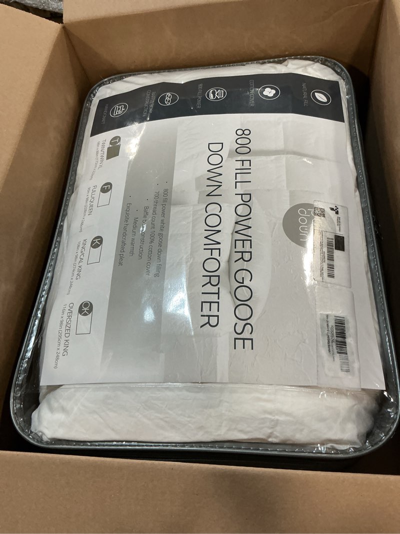 Condition photo showing As Is for puredown® Goose Down Comforter Twin Size 800 Fill Power, 100% Cotton All Season Duvet Insert 700 Thread Count, Cloud Fluffy Pinch Pleat Extra Warmth All Season-white Twin