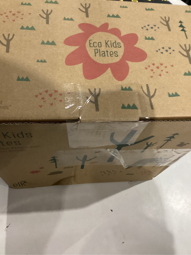 Condition photo showing New/Like New for elk and friends kids 7.8” porcelain white plates with silicone sleeves | divided plates | suitable for kids/toddlers | microwave & dishwasher safe | non slip | snack dishes sage/misty blue/navy/gray 7.8” divided (non-suction sleeves)