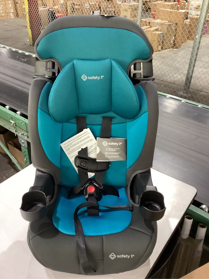 Condition photo showing New/Like New for safety 1st grand 2-in-1 booster car seat, converts from high back to belt-positioning booster, high back seat for kids 40-65, and belt-positioning 40-100 pounds, capri teal