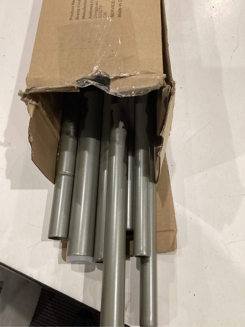 Condition photo showing Good Condition for kamanina 1 inch double curtain rods 66 to 120 inches (5.5-10 feet), heavy duty adjustable double curtain rod for windows, antique silver drapery rods with end caps silver 66-120"