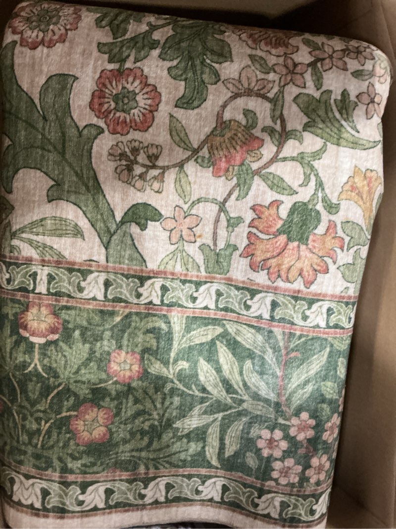 Condition photo showing Good Condition for bavni 8x10 area rugs for living room, microfiber machine washable non-slip vintage floral rug, low pile lightweight carpet for bedroom, dining room, home office, sage green & burnt orange 8x10 sage green & burnt orange (similar no same)