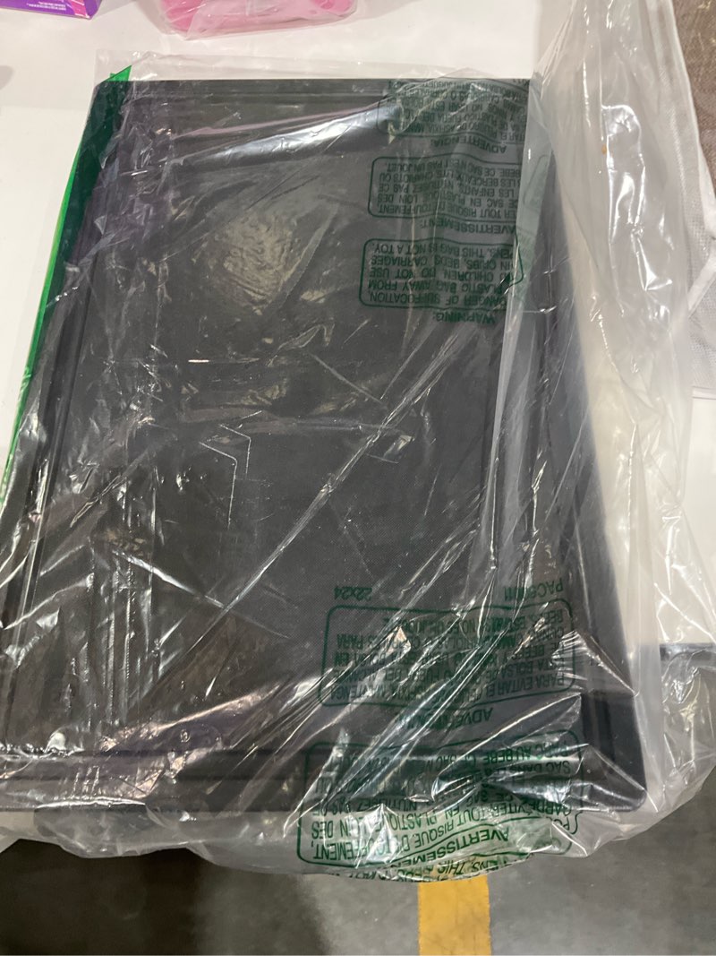 Condition photo showing As Is for Thirteen Chefs Black Cutting Board with Juice Groove - Large 18 x 12 Inch for Meat, Grilling, BBQ and Carving, Restaurant Grade HDPE 1/2" Thick Plastic