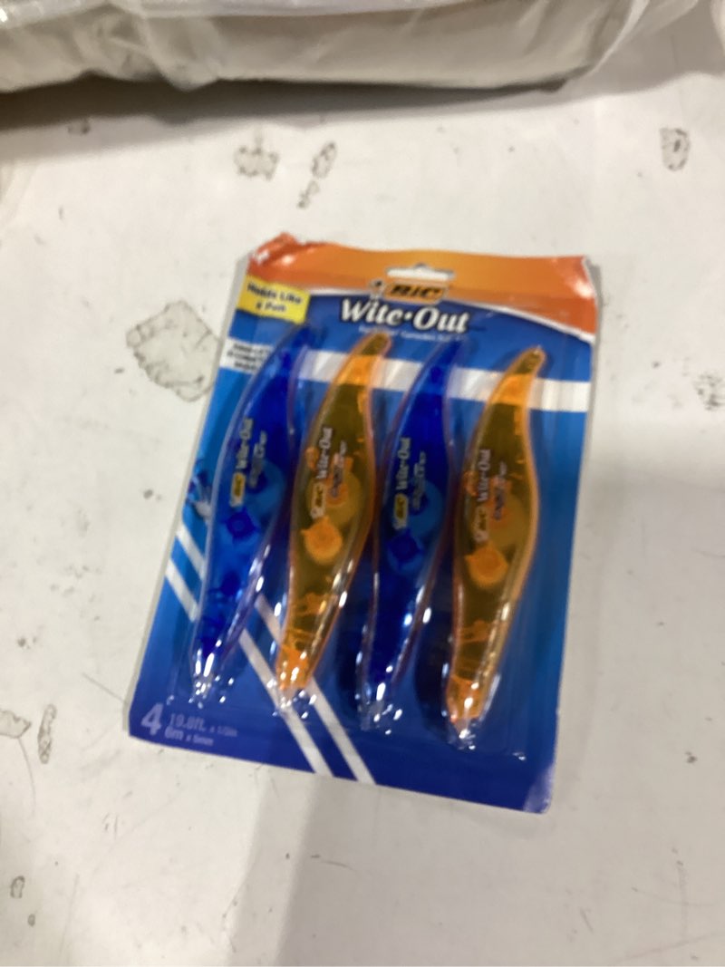 Condition photo showing New/Like New for bic wite-out brand exact liner correction tape, 19.6 feet, white, fast, clean and easy to use tear-resistant tape, 4-count 1 tape