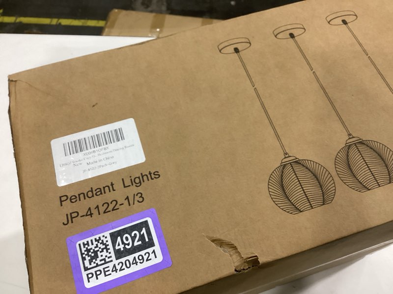 Condition photo showing Good Condition for smoke gray glass pendant lights kitchen island 3 pack 7.48 in hand blown glass globe pendant light fixtures modern pendant lighting for kitchen island bedroom dining room smoke gray 3-pack