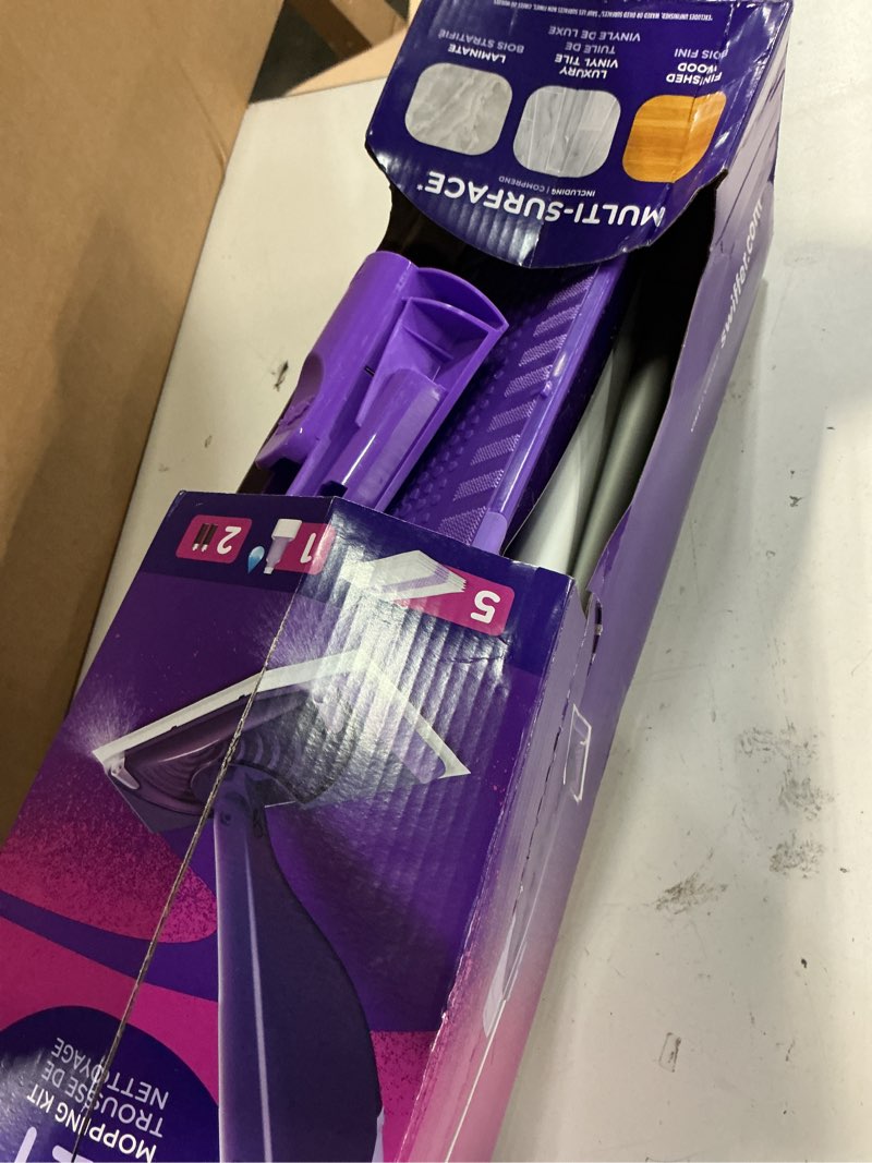 Condition photo showing Good Condition for swiffer wetjet hardwood and floor spray mop cleaner starter kit, includes: 1 power mop, 10 pads, cleaning solution, batteries 1 kit cleaner kit