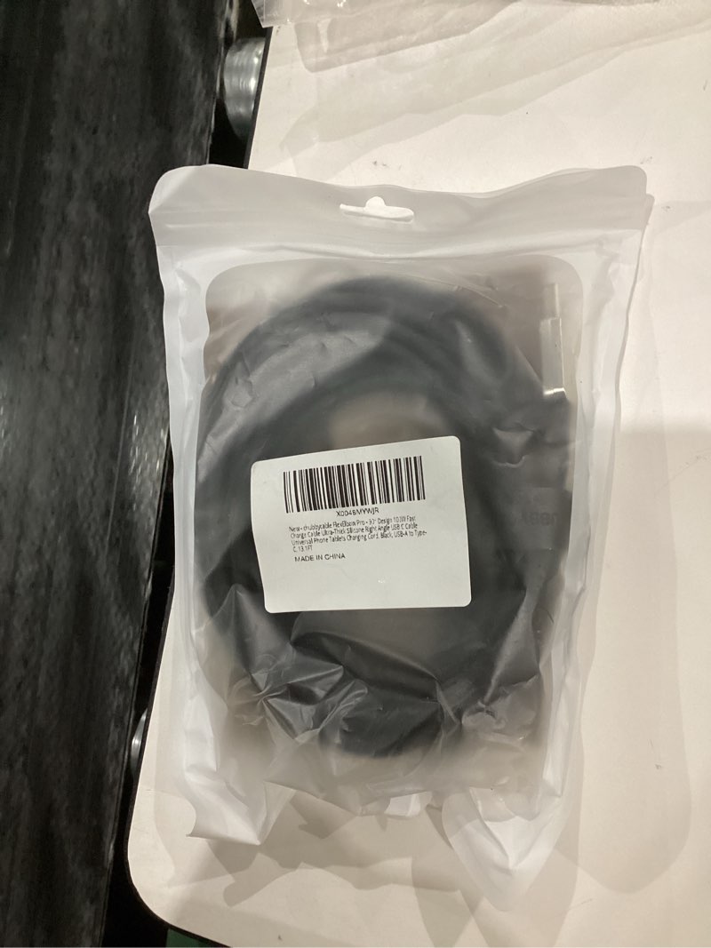Condition photo showing New/Like New for chubbycable FlexElbow 90 Degree 120W Fast Charging Cable Right Angle USB C Cable Silicone Charging Cord Compatible with iPhone 17-15 Series iPad, Black, USB-A to Type-C, 13.1FT 13.1ft (4m) USB A-Type C Black