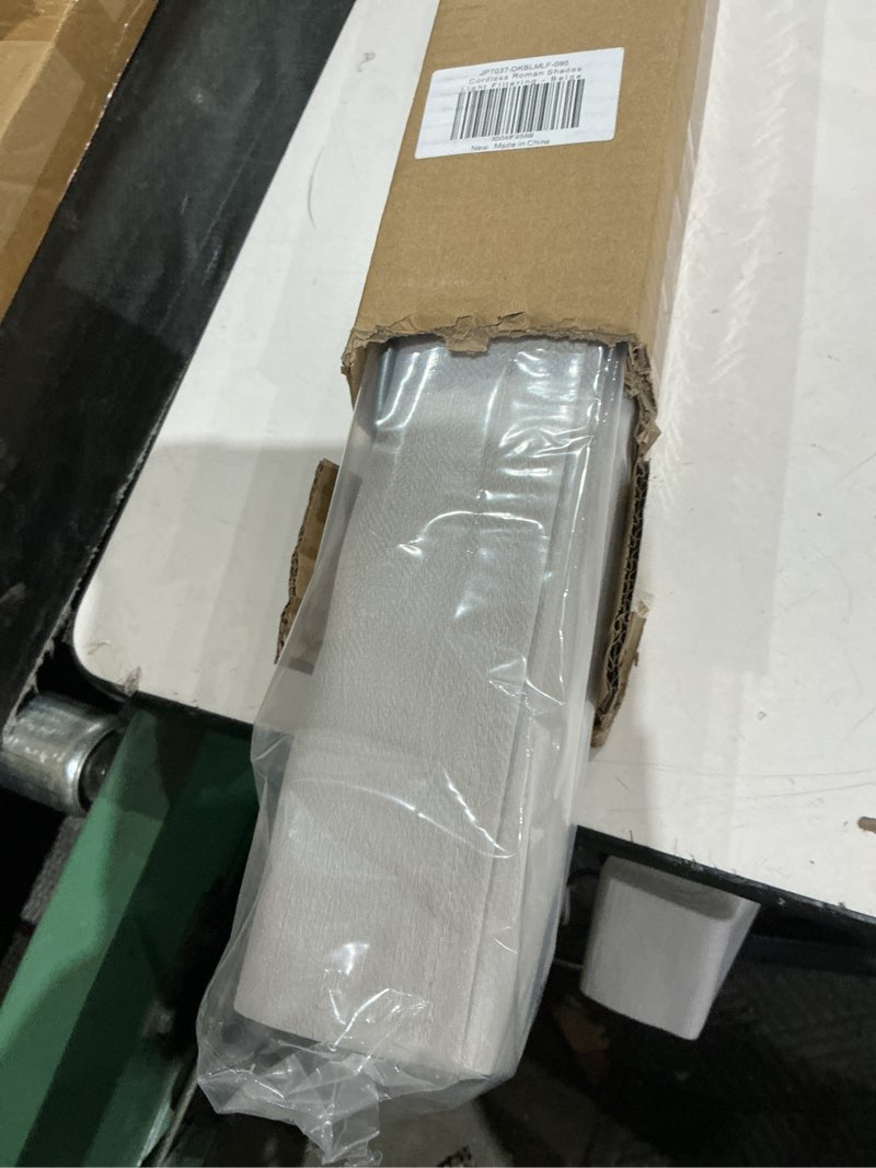 Condition photo showing As Is for lazblinds cordless roman shades for windows, light filtering thermal insulated window blinds, lightweight fabric blinds for indoor windows, 35.5" w x 60" h, beige light filtering - beige 35.5" w × 60" h