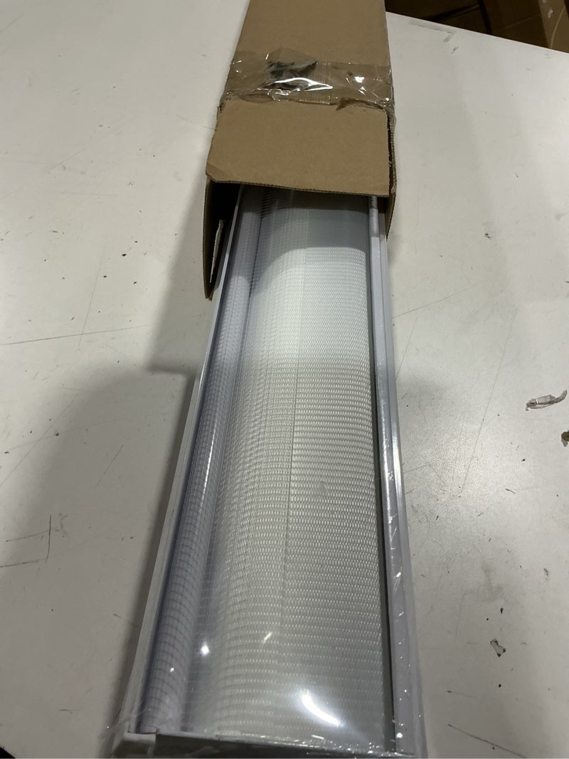 Condition photo showing Good Condition for arlo blinds faux wood blinds with crown valance - height, white, cordless window blinds & shades - blinds for indoor windows, faux wooden blinds for home, window shades