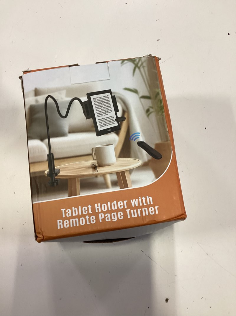 Condition photo showing New/Like New for kindle holder with remote page turner, kindle stand for bed reading, no text blocked 6mm clip, no margin adjustments, whisper-quiet page turns, fits 4.7-10" devices (paperwhite/oasis, ipad/iphone)
