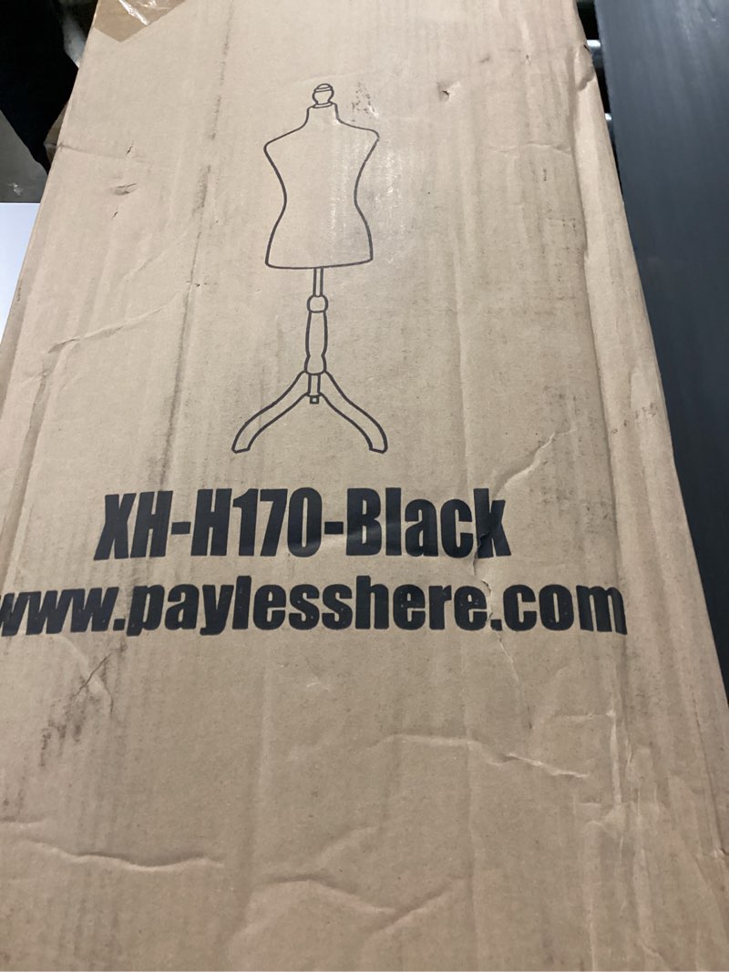 Condition photo showing New/Like New for fdw manikin 60”-67”height adjustable female dress model display torso body tripod stand clothing forms (black)