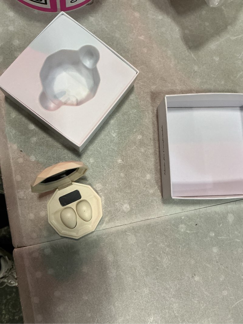 Condition photo showing Good Condition for sleep earbuds for side sleepers, mini invisible wireless bluetooth 6.0 micro sleep headphones, hidden earbuds with led screen for smsall ears sleeping working, exercise, hiking(beige)