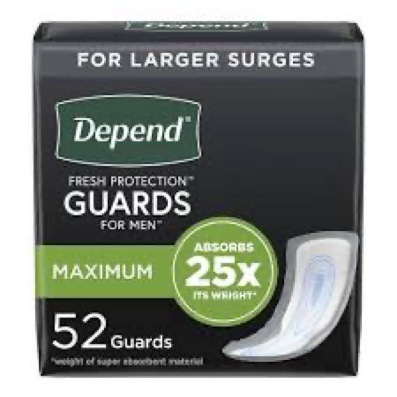 depend fresh protection guards for men. 52 count.
