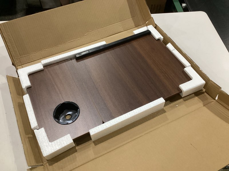 Condition photo showing New/Like New for laptop desk for bed or couch, lap desk, woking in bed desk, home office desks, breakfast tray, desk with cup holder, watching movies in bed, laptop stand for bed, fordable legs desk black