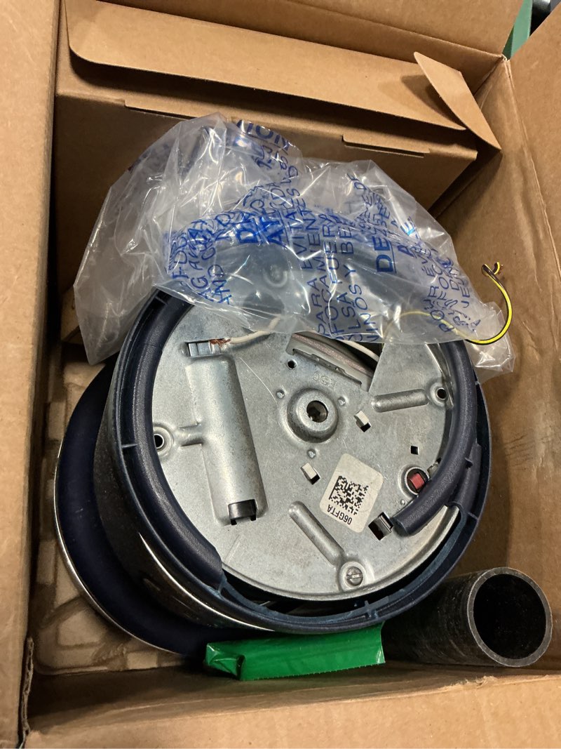 Condition photo showing As Is for insinkerator power 1hp, 1 hp garbage disposal, power series ez connect continuous feed food waste disposer, black