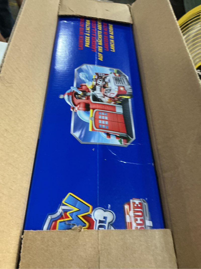 Condition photo showing New/Like New for paw patrol fire rescue command center with marshall figure, rescue fire truck, lights, launcher & sound fx, kids toys for boys & girls ages 3 and up fire rescue playset