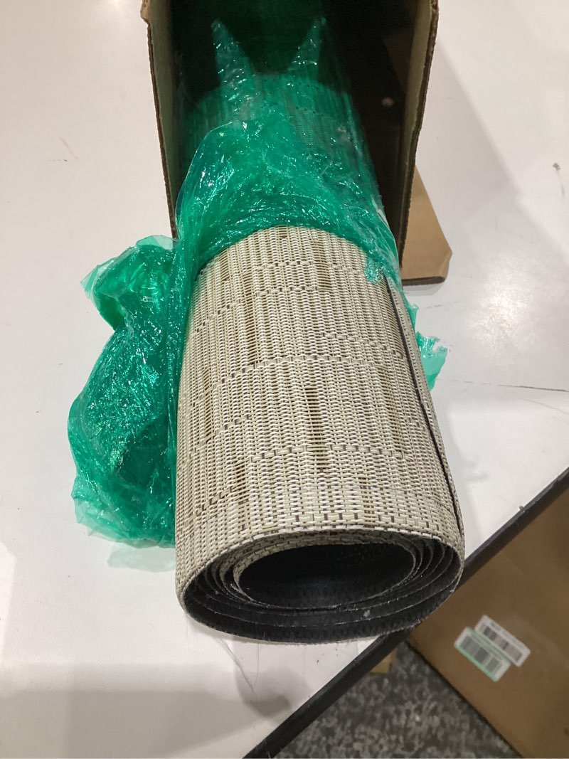 Condition photo showing Good Condition for Blvornl Office Chair Mat for Hardwood Floor and Low Pile Carpet, 47.2"x 60" Desk Chair Mat for Hard Wood, Anti-Slip Hard Floor Protector Rolling Chair Mat, PVC Mat Desk Rug for Home, Light Brown 47.2" x 60" Light Brown