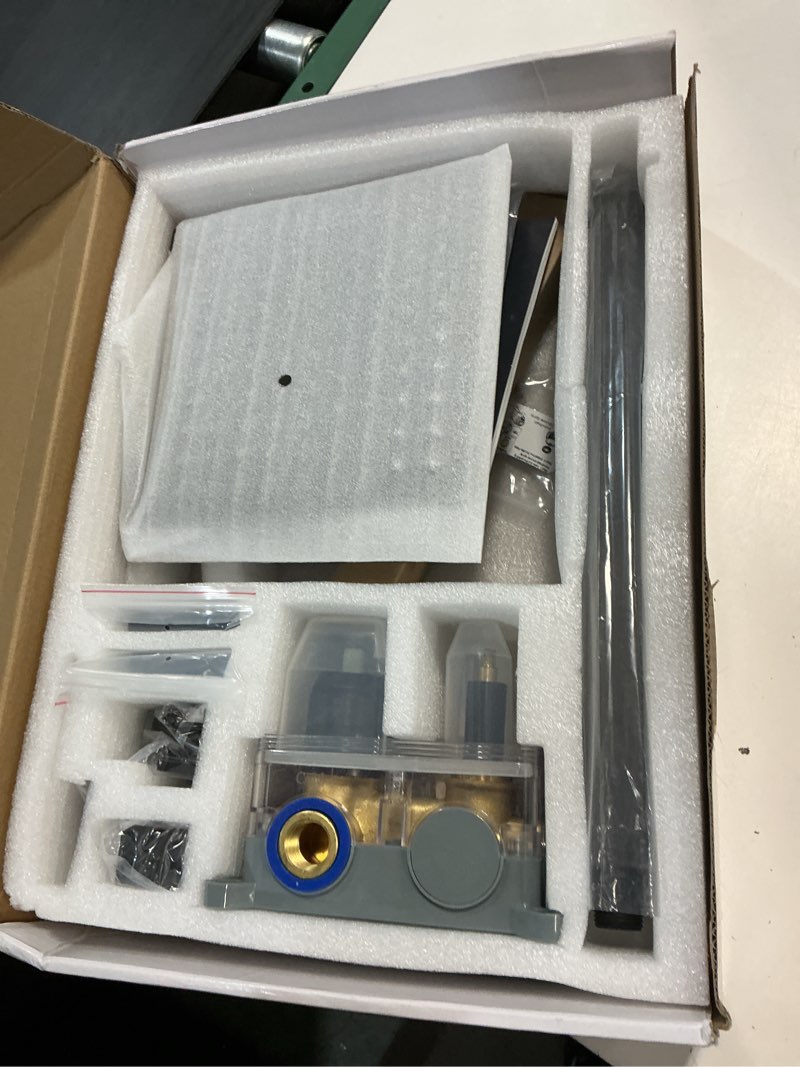 Condition photo showing Good Condition for shower faucet set rainfall shower system with square showerhead and handle set fixture with 2 in 1 function handheld sprayer wall mounted trim repair kit rough-in valve 8 inch matte black matte black 8 inch