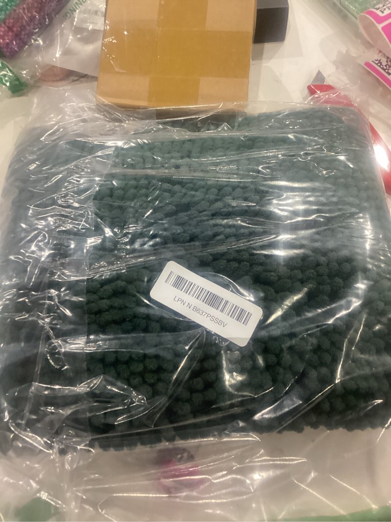 Condition photo showing Good Condition for OLANLY Dog Door Mat for Muddy Paws 30x20, Absorbs Moisture and Dirt, Absorbent Non-Slip Washable Doormat, Quick Dry Chenille Mud Mat, Entry Indoor Entryway Carpet for Inside Floor, Blackish Green Blackish Green Solid 30" x 20"