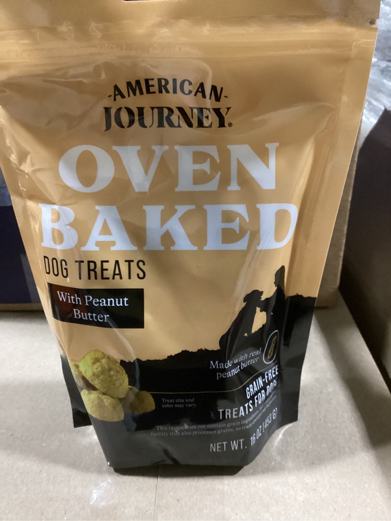 Condition photo showing New/Like New for American Journey Peanut Butter Recipe Grain-Free Oven Baked Crunchy Biscuit Dog Treats
