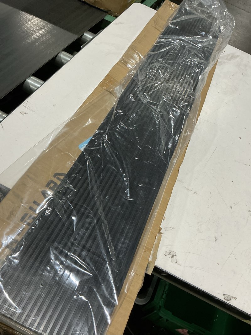 Condition photo showing New/Like New for 0.6" rise wheelchair threshold ramp, large capacity 35.43" l x 5.5" w rubber threshold ramps, non-slip solid rubber ramp for doorways scooter sweepers (0.6" rise cuttable, black)