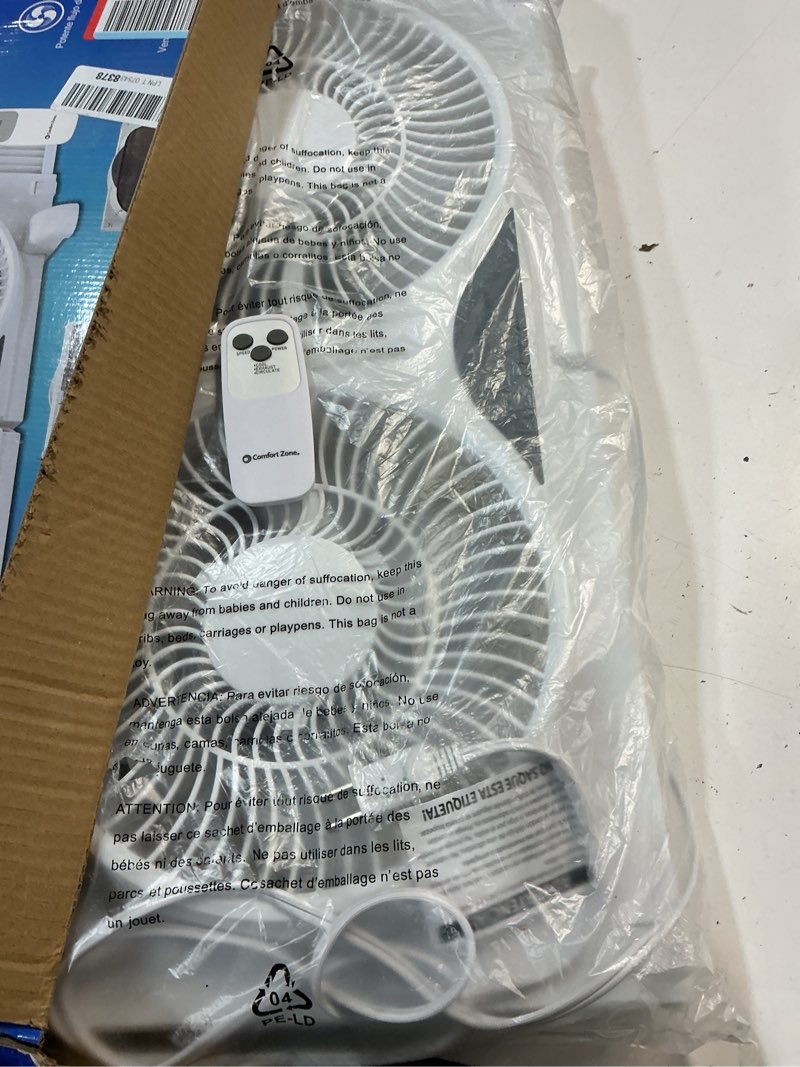 Condition photo showing Good Condition for comfort zone 9   reversible twin window fan with remote control  white