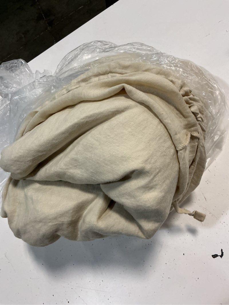 Condition photo showing As Is for quince european linen duvet cover, full/queen, oat