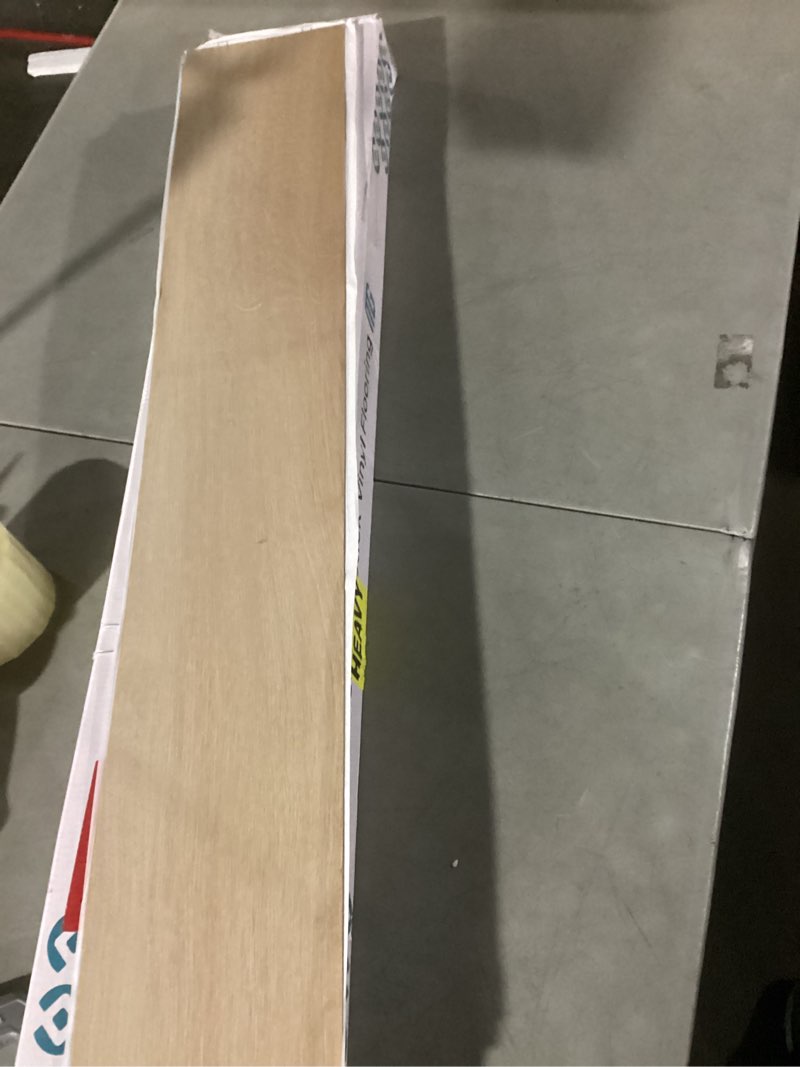 Condition photo showing Good Condition for peel and stick floor tile, 36 pcs 54 sq.ft waterproof wood grain luxury vinyl plank flooring, easy diy self adhesive vinyl floor for kitchen, living room, bedroom, rv, natural beige oak 36 x 6 inch natural beige oak 36