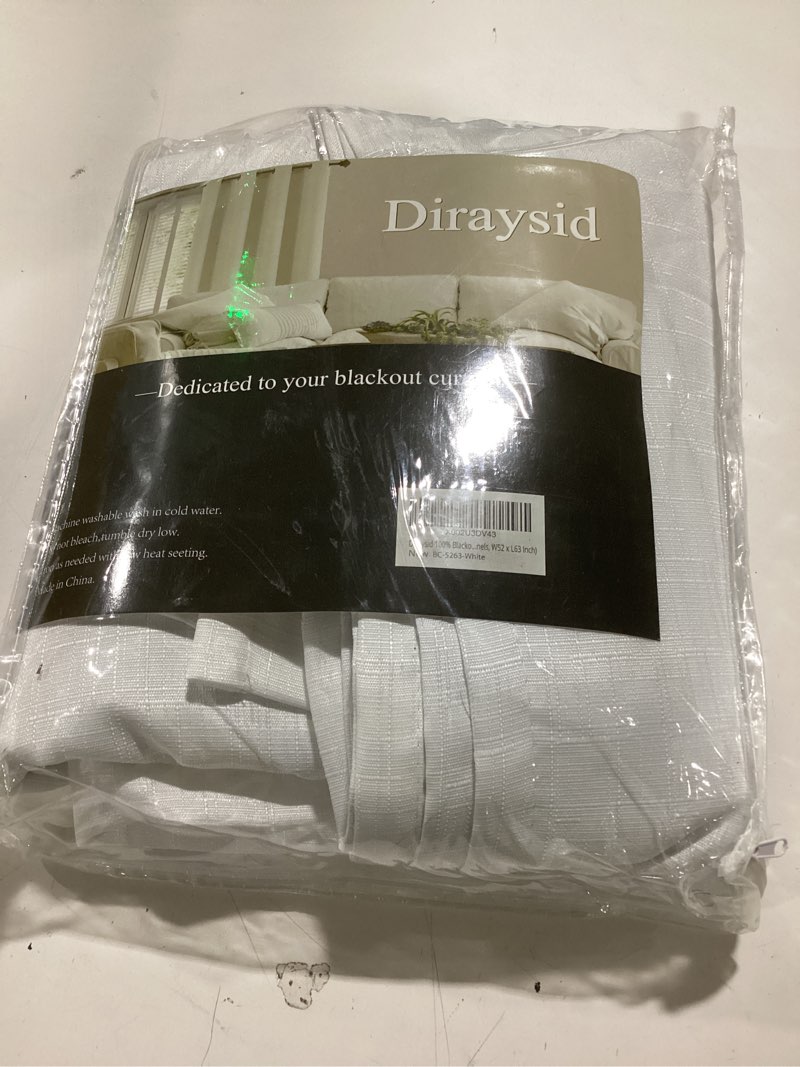 Condition photo showing Good Condition for diraysid 100% blackout curtains white linen curtains for bedroom grommet thermal insulated room darkening drapes (2 panels, w52 x l63 inch) 52"w x 63"l (pack of 2) white
