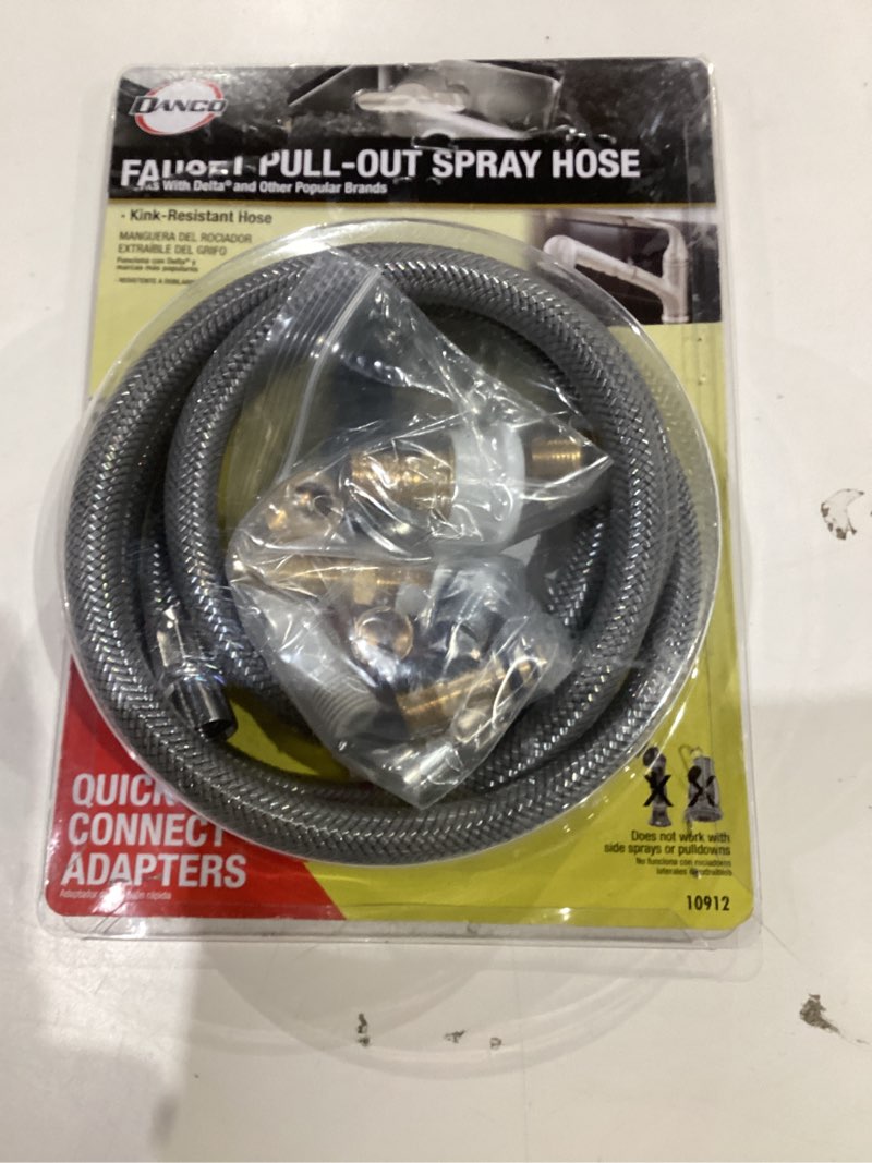 Condition photo showing New/Like New for danco kitchen faucet pull-out spray hose replacement kit for pullout sprayer heads | 57 inch kink-resistance nylon braided faucet hose (10912)
