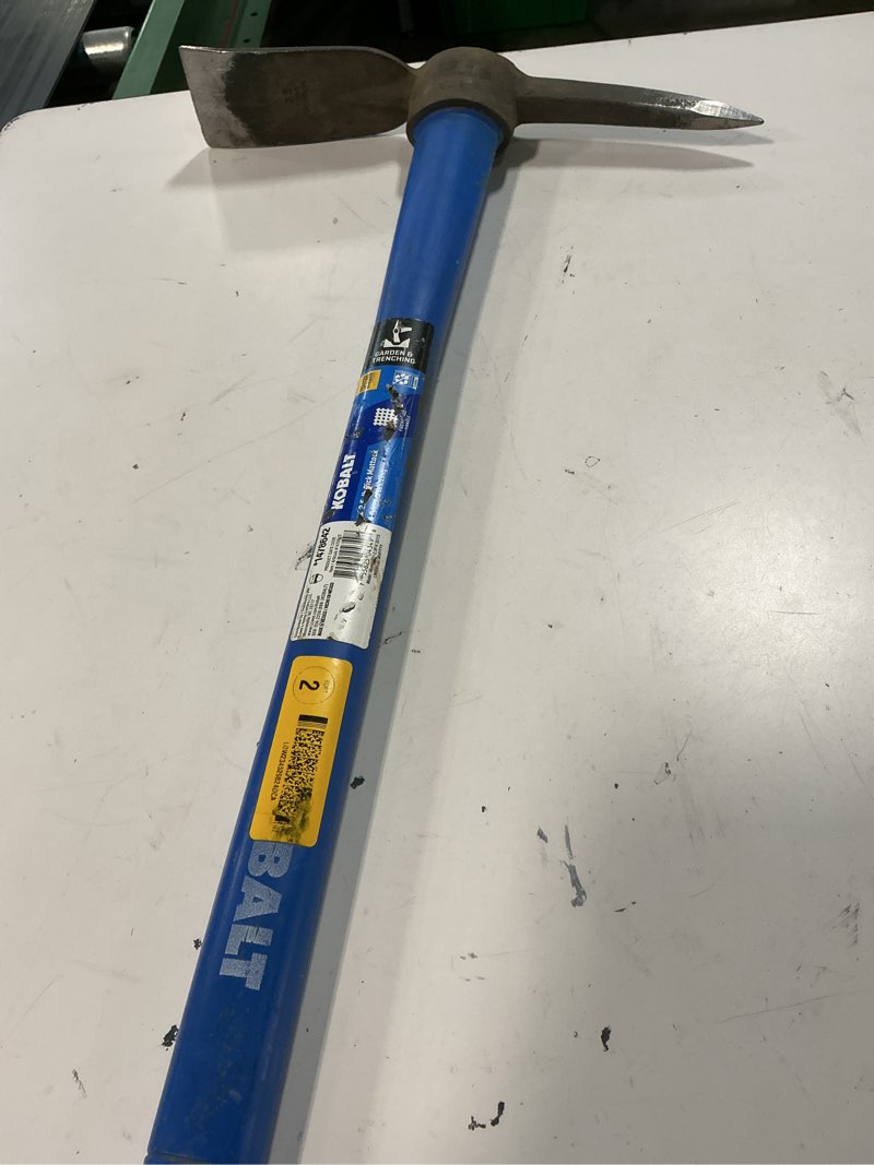 Condition photo showing As Is for kobalt 2.5-lb fiberglass-handle steel pick mattock