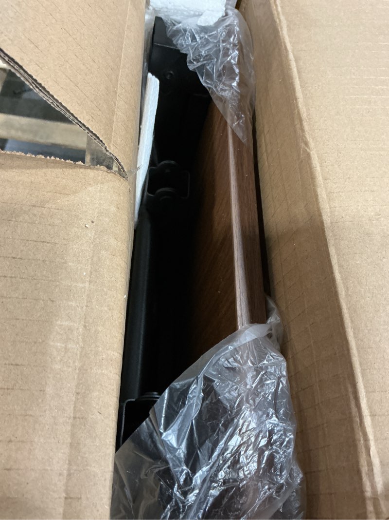 Condition photo showing Good Condition for frylr small folding computer desk – portable 35.8 inch foldable laptop table, collapsible and compact for easy storage and fast setup, lightweight for small spaces, craft and study use, dark walnut 35.8 x 15.7 inch no power outlets dark walnut