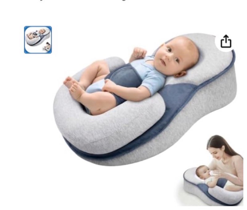 baby lounger pillow for infant support cushion reflux breastfeeding pillow, bottle feeding, tummy time, adjustable baby wedge lounger pillow for reducing spit-up