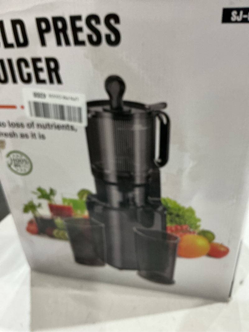 Condition photo showing New/Like New for juicer machines with 5.8" large chute, 2-in-1 cold press juicer for whole vegetables fruits 400w, masticating juicer easy to clean juice extractor machine for making nut mike, juice, premium gray titanium gray