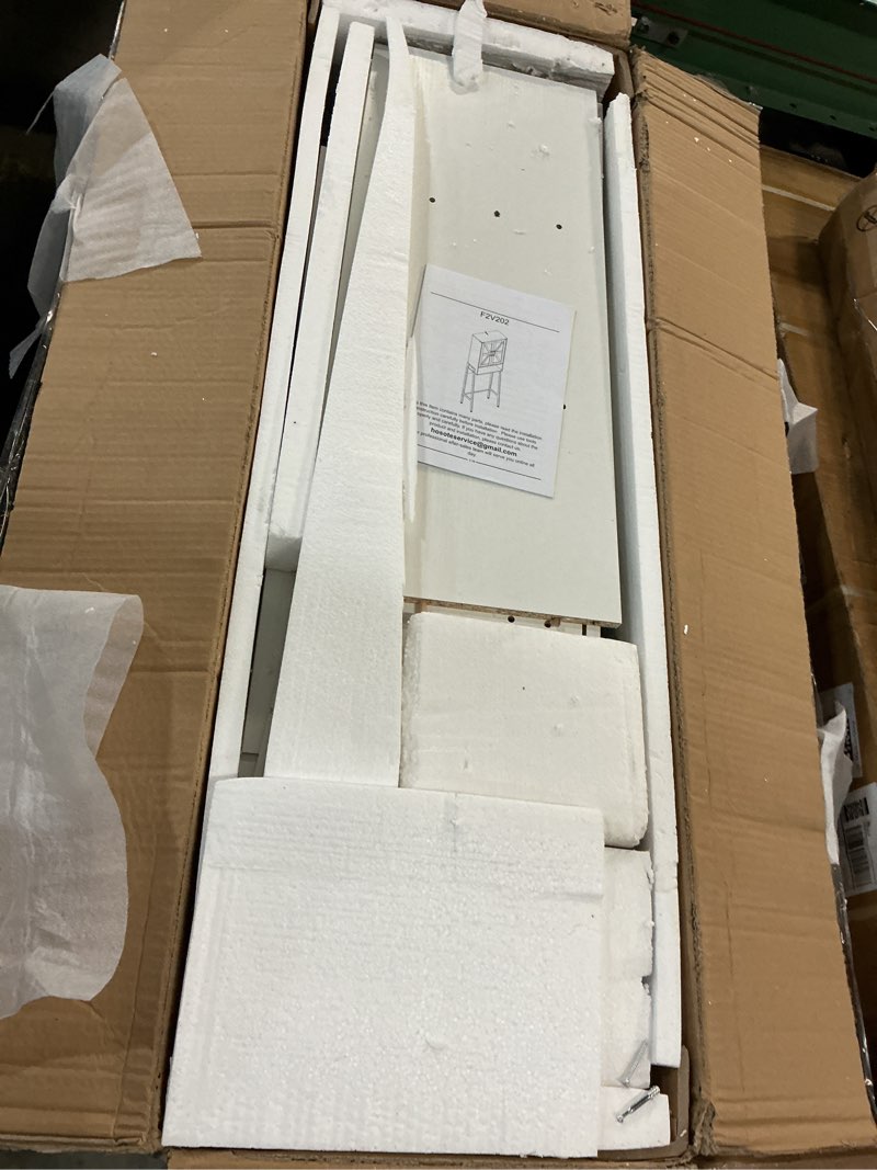 Condition photo showing Good Condition for over the toilet storage cabinet with 2-door design bathroom organizers and storage with anti-tip device over toilet organizer with shelves for bathroom,restroom,laundry white
