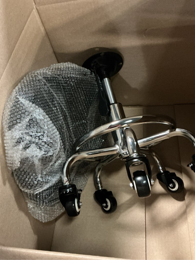 Condition photo showing Good Condition for flolxnb rolling stool low roller seat pu leather, rolling chair height adjustable, garage stool with wheels for manicure mechanic home office garage shop (style 1)