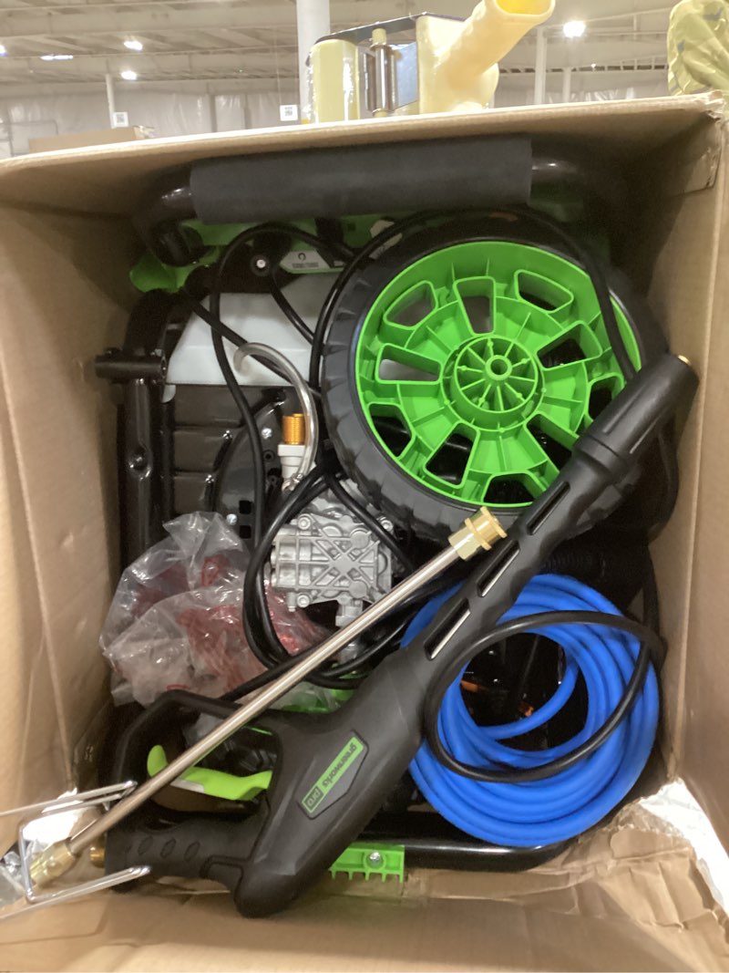 Condition photo showing Good Condition for Greenworks 2300 PSI TruBrushless (2.3 GPM) Electric Pressure Washer, 25’ Hose, Quick Connect Wand, 15, 24, 40 Degree Soap and Turbo Nozzle 2300 PSI (TruBrushless)