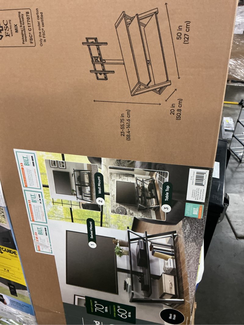 Condition photo showing Good Condition for whalen xavier 3-in-1 tv stand for tvs up to 70", with 3 display options for flat screens, black with silver accents