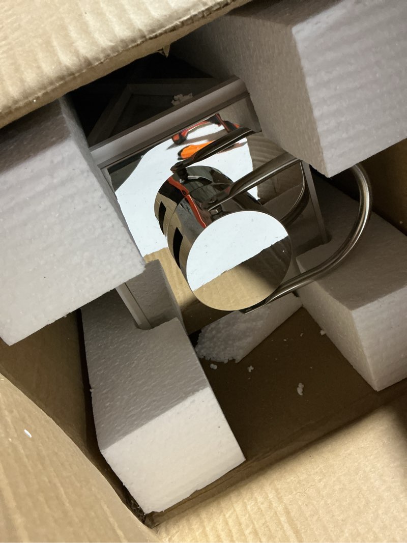 Condition photo showing Good Condition for TRIROCKS Set of 2 Farmhouse Wooden Lantern 15.5''&22'' Metal Decorative Candle Holders with Tempered Glass Rustic Outdoor Lantern for Thanksgiving Christmas Patio Wedding Parties Indoor Outdoor(White)