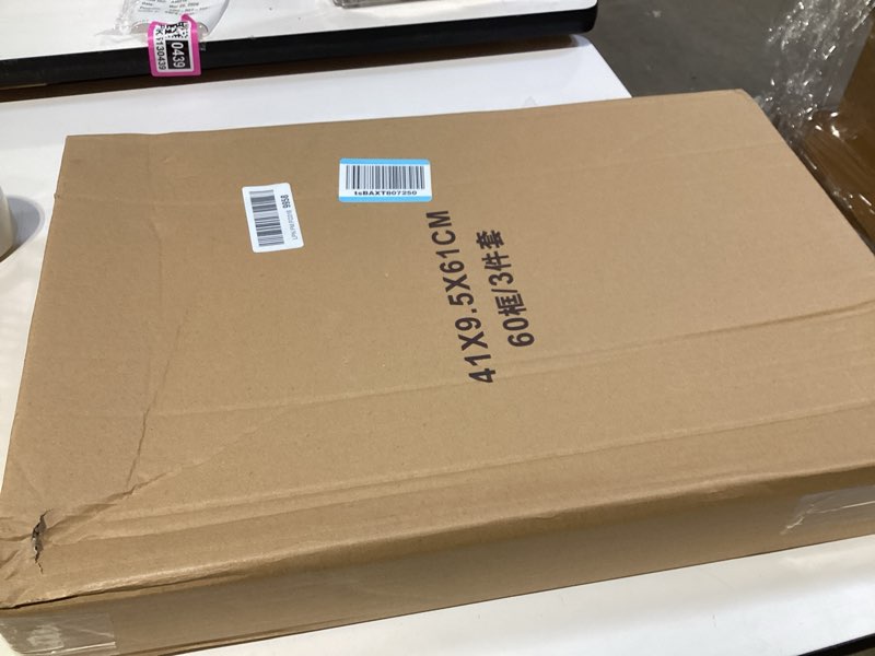 Condition photo showing New/Like New for tqianjiang flower plant sign wall decor 24"x16" set of 3 black and white botanical painting wood framed for bedroom abstract wildflower hanging art (black) 24"l x 16"w flower plant ?black)