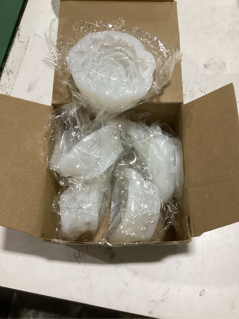 Condition photo showing New/Like New for 6 pack peony flower silicone soap molds with large-eye wicking needle,candlewick,moldes para velas, flower molds silicone candle molds for diy scented candle, soy wax, cake, soap,casting craft mould 6pcs-peony