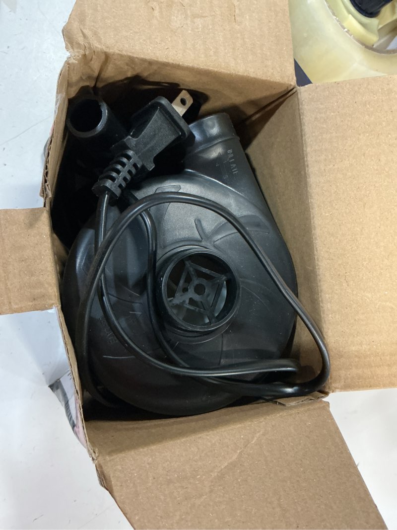 Condition photo showing Good Condition for bluelk electric air pump air mattress portable pump for inflatables couch, pool floats, blow up pool raft bed boat toy, quick-fill ac inflator deflator with 3 nozzles, one size, black