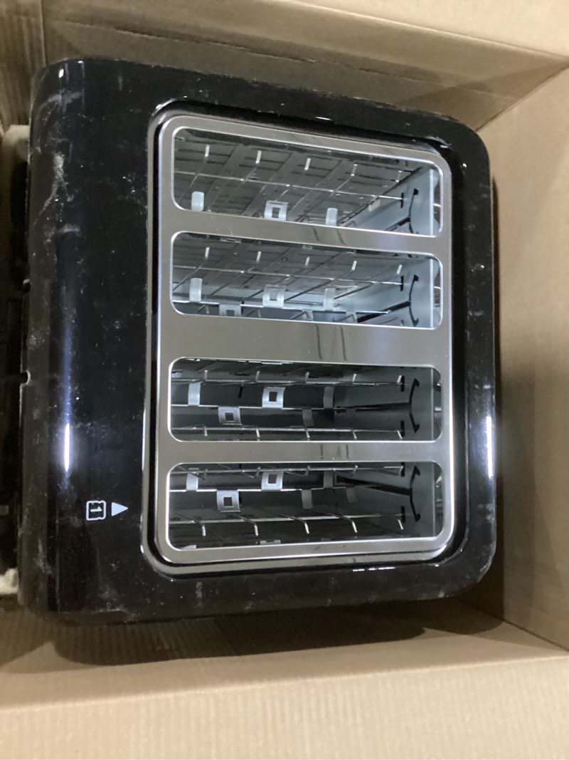 Condition photo showing As Is for Cuisinart 4-Slice Compact Plastic Toaster, Black, CPT-142BKP1