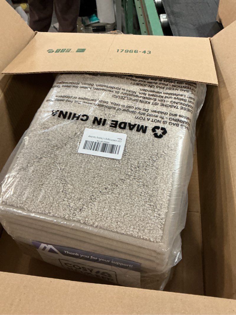 Condition photo showing Good Condition for COSY HOMEER Edging Stair Treads Non-Slip Carpet Mat 28inX9in Indoor Stair Runners for Wooden Steps, Edging Stair Rugs for Kids and Dogs, 100% Polyester TPE Backing (15pc, Beige) Beige 15pc