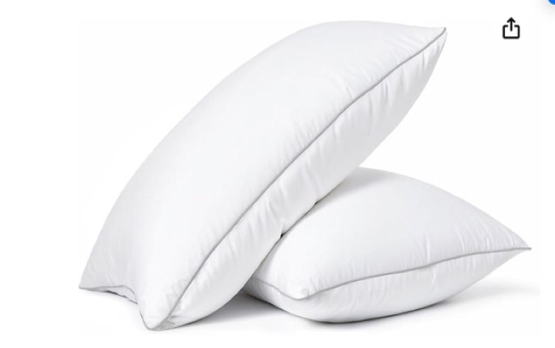 Casa Platino Bed Pillows Queen Size Set of 2 - Firm, Cozy & Soft Pillows for Adults- Pack of 2 – Luxury Queen Size Bed Pillow for Side, Back & Stomach Sleepers - White