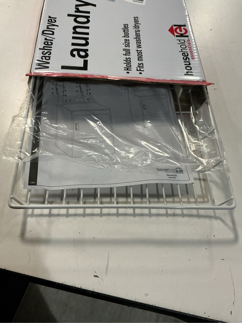 Condition photo showing Good Condition for Household Essentials 05100 Rear Display Over-The-Washer Storage Shelf | Organize and Store Laundry Room Supplies | White