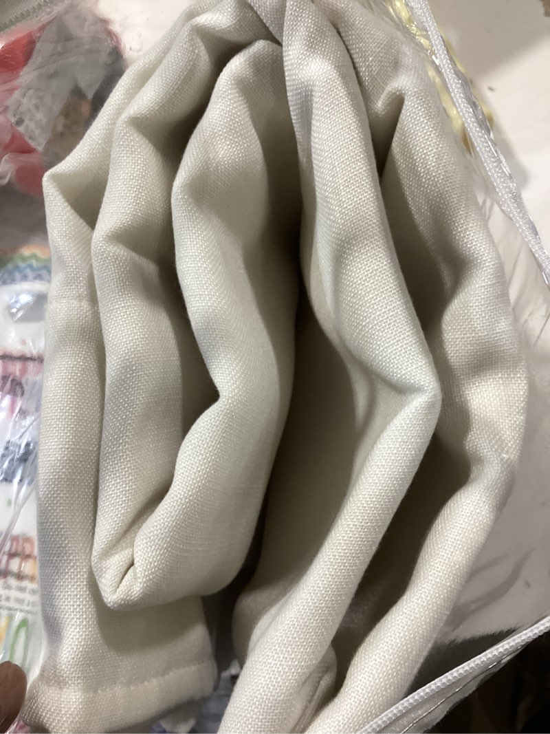 Condition photo showing Good Condition for nanspring beige white linen curtains 84 inches long for living room privacy coastal decor semi sheer curtain back tab and rod pocket light filtering drapes for bedroom, 2 panels 40 x 84 40"w x 84"l (pack of 2) beige white