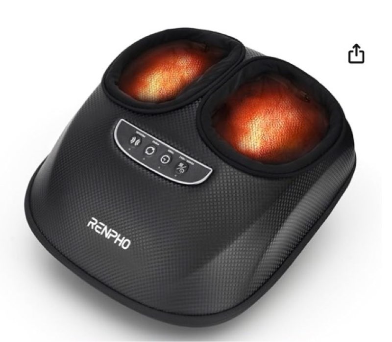 RENPHO Foot Massager with Heat, 3 Air Compression Modes & Levels, Full-Foot Kneading Shiatsu Foot Ma