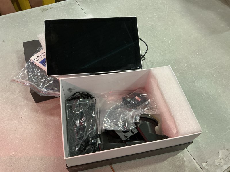 Condition photo showing As Is for portable carplay screen for car, 9" car stereo wireless carplay & android auto touch screen,4k dash cam/1080p backup camera/gps navigation/mirror link/bluetooth//fm/siri
