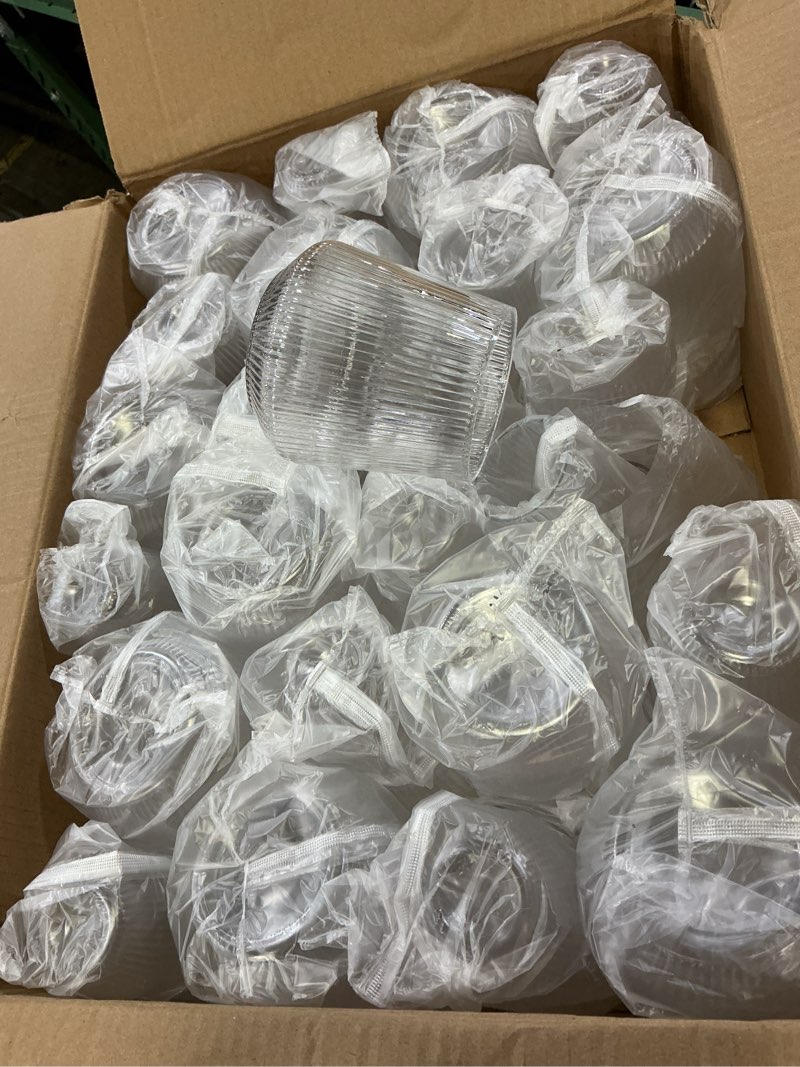 Condition photo showing Good Condition for beststar 48 pack disposable ribbed origami ripple plastic glasses set - 24 9 oz stemless champagne flutes & 24 12oz cups, bpa-free shatterproof clear drinkware for weddings, parties & events (clear) clear ribbed 48
