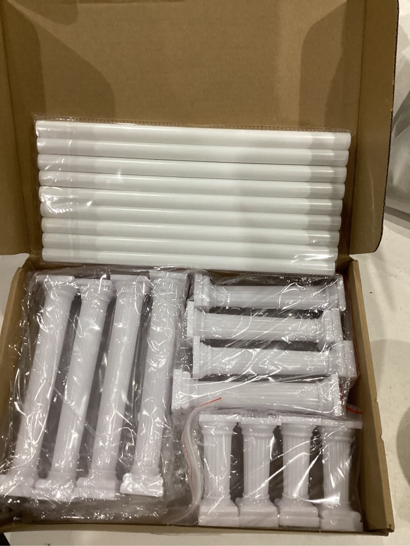 Condition photo showing Good Condition for suclain 27-piece cake tier stacking kit - includes 12 roman columns (3 sizes), 6 cake boards (12/16/20cm), and 9 dowel rods for wedding and tiered cakes